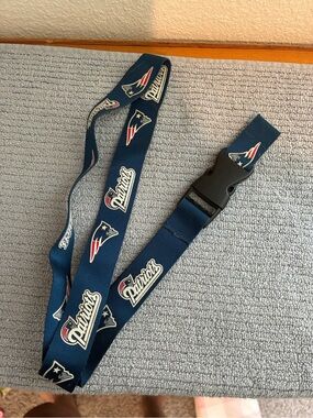 New England Patriots Navy Logo Lanyard